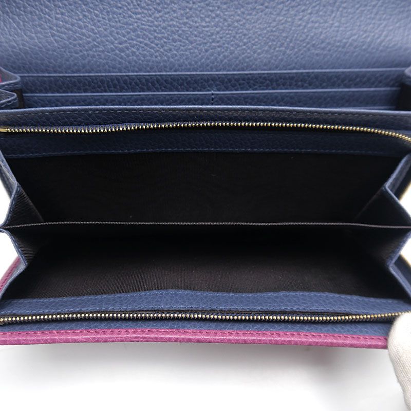 Gucci Wallet With Zipper Swing Leather Purple