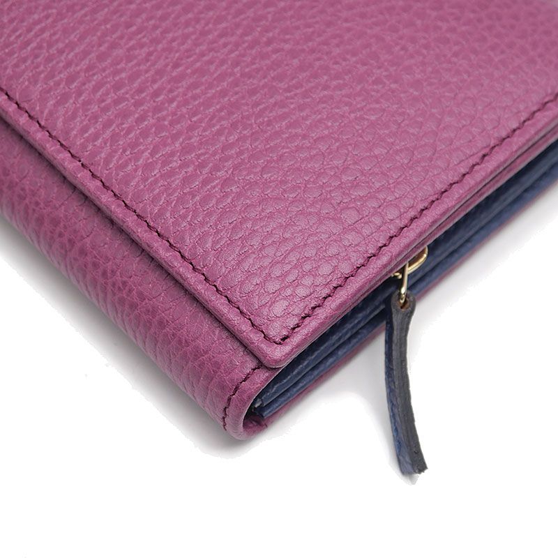 Gucci Wallet With Zipper Swing Leather Purple