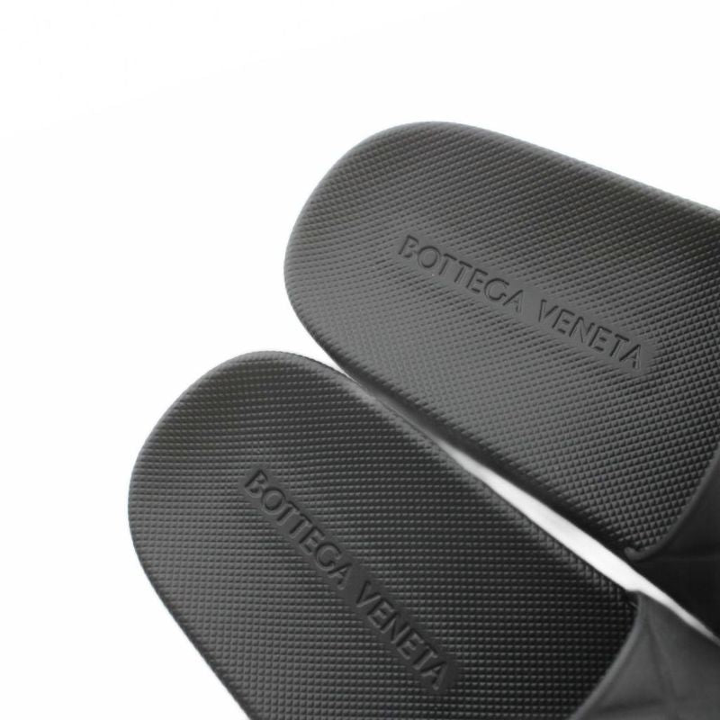 Bottega Veneta Sandals Flat Intrecciato Platform Logo Slide 37 Black