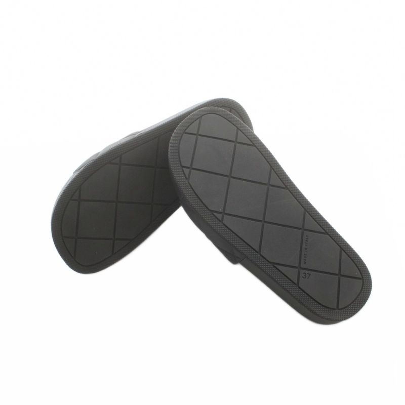 Bottega Veneta Sandals Flat Intrecciato Platform Logo Slide 37 Black