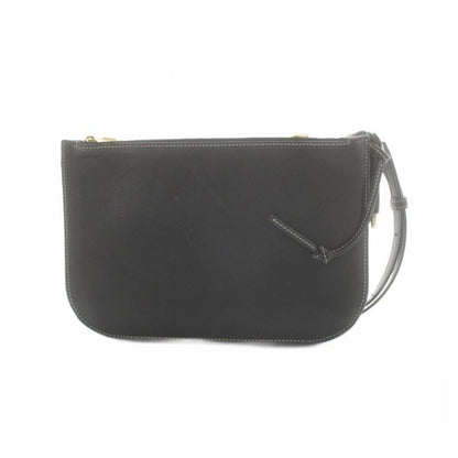 Loewe Gate Double Zip Pouch Shoulder Bag Leather Black