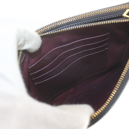 Loewe Gate Double Zip Pouch Shoulder Bag Leather Black