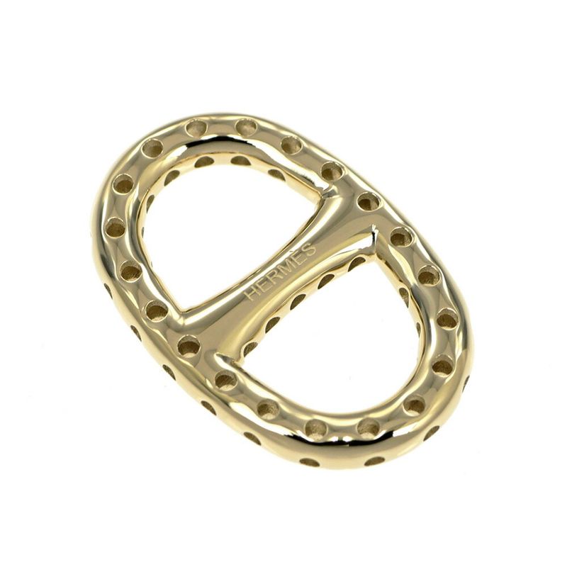 Hermes Mini Chaine D'ancre Perforet Twilly Ring Permanent Brass Gold Color Scarf