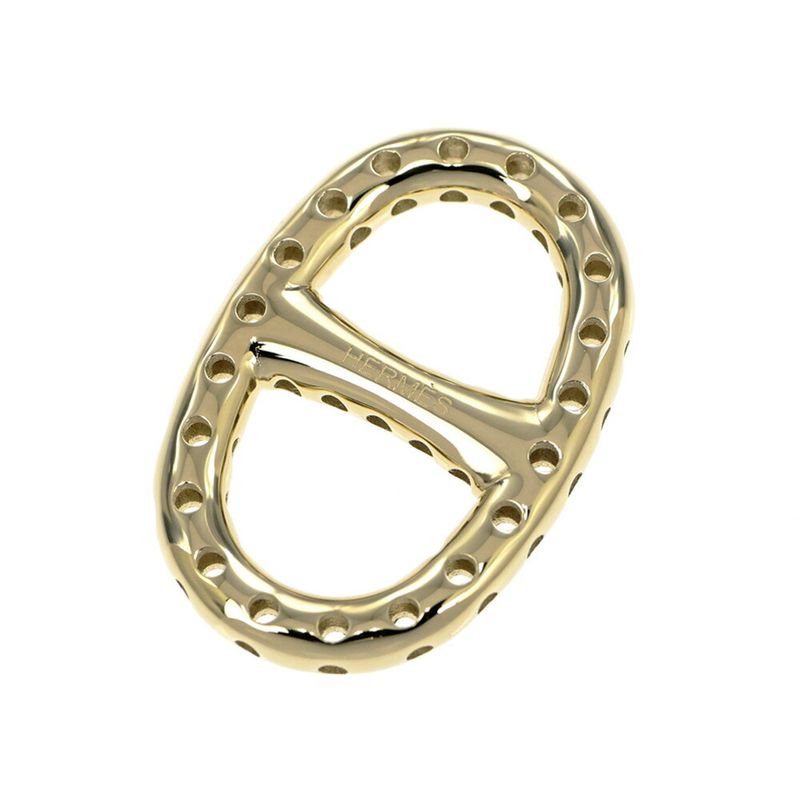 Hermes Mini Chaine D'ancre Perforet Twilly Ring Permanent Brass Gold Color Scarf