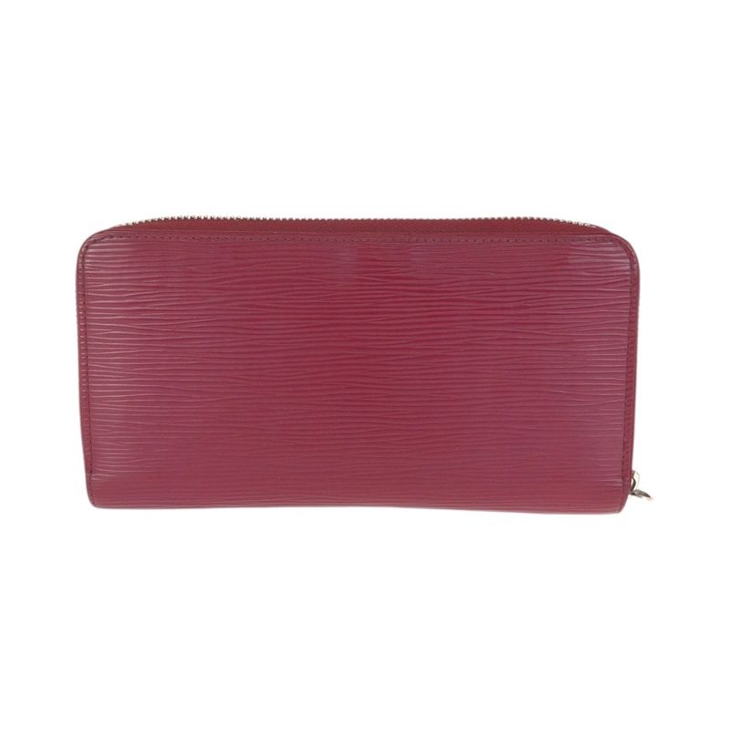 Louis Vuitton Epi Zippy Wallet Pink Silver Leather Zip Around