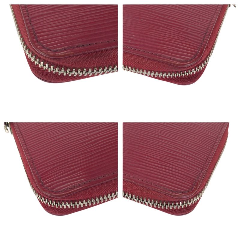 Louis Vuitton Epi Zippy Wallet Pink Silver Leather Zip Around