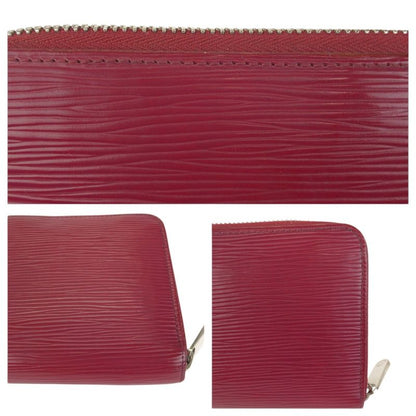 Louis Vuitton Epi Zippy Wallet Pink Silver Leather Zip Around