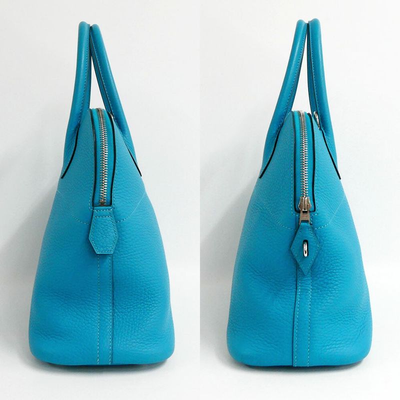 Hermes Bolide 31 Turquoise Taurillon Clemence Handbag 2-Way