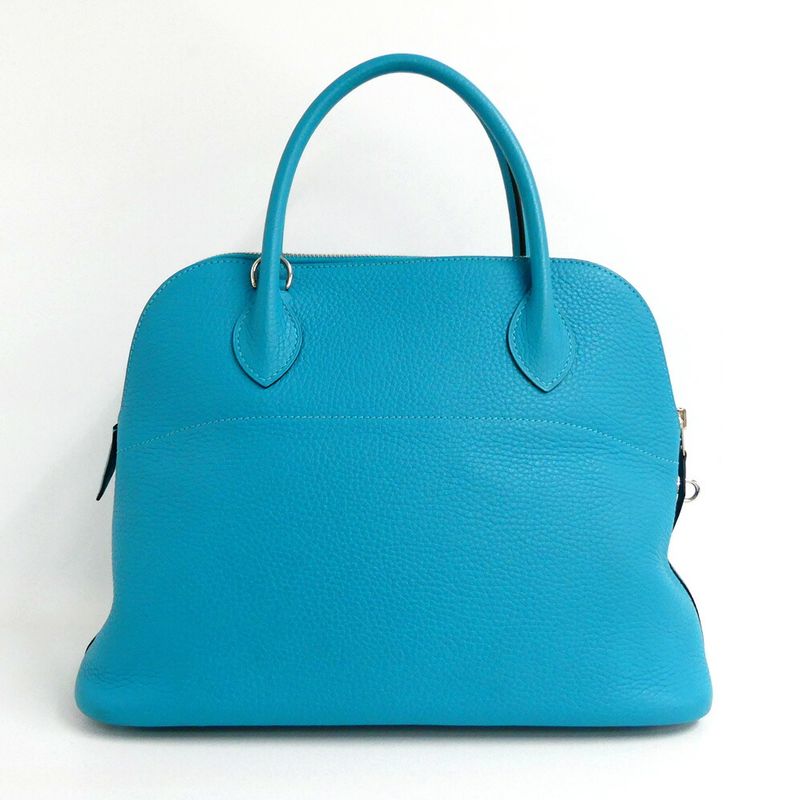 Hermes Bolide 31 Turquoise Taurillon Clemence Handbag 2-Way