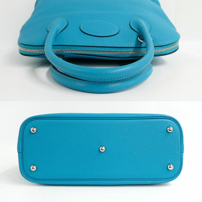 Hermes Bolide 31 Turquoise Taurillon Clemence Handbag 2-Way