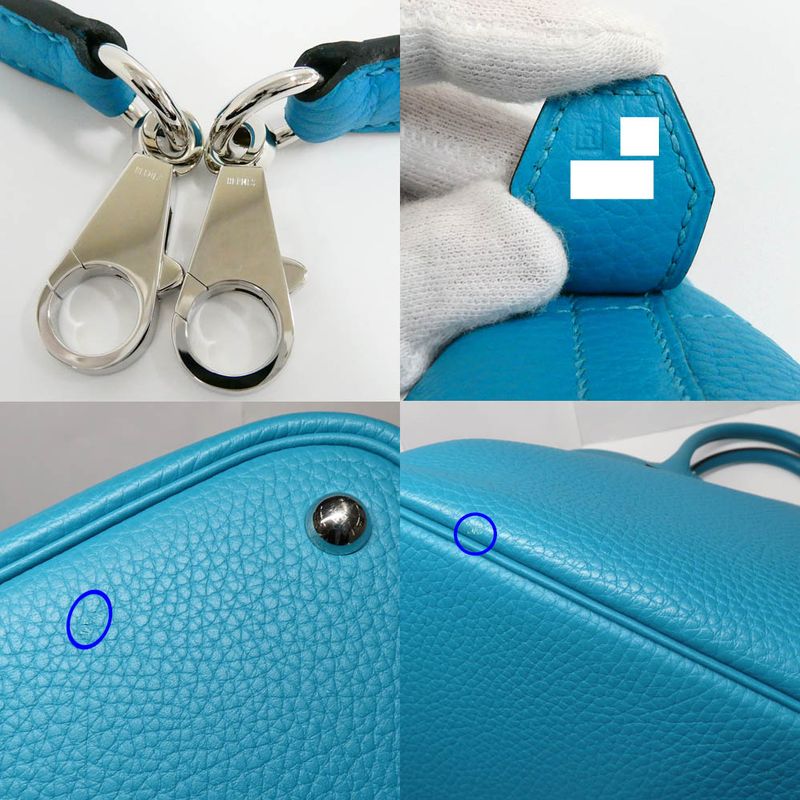 Hermes Bolide 31 Turquoise Taurillon Clemence Handbag 2-Way