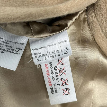 Max Mara Coat 40 M Beige Long Sleeve Winter