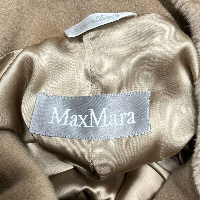 Max Mara Coat 40 M Beige Long Sleeve Winter