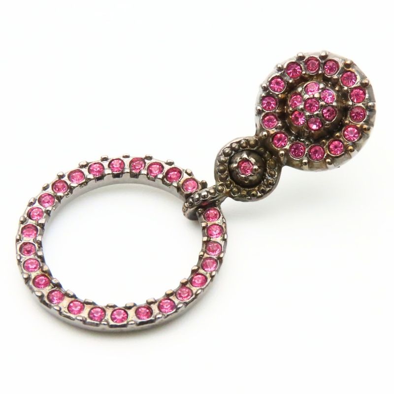 Dior Earrings Metal Rhinestone Pink