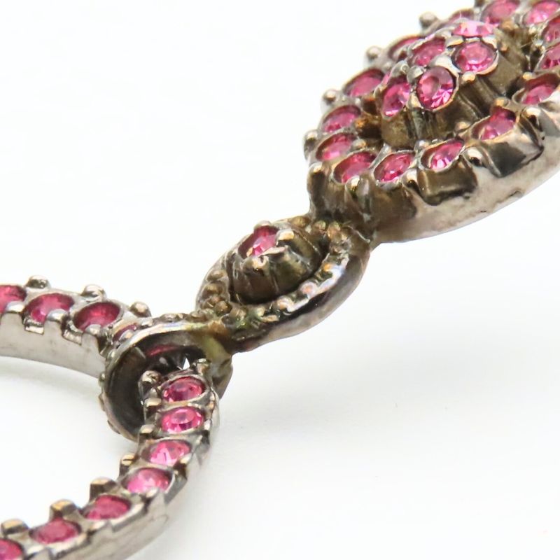 Dior Earrings Metal Rhinestone Pink