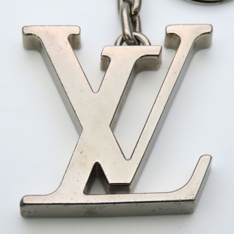 Louis Vuitton Bag Charm Porte Cles Initial LV Metal Silver Key Holder
