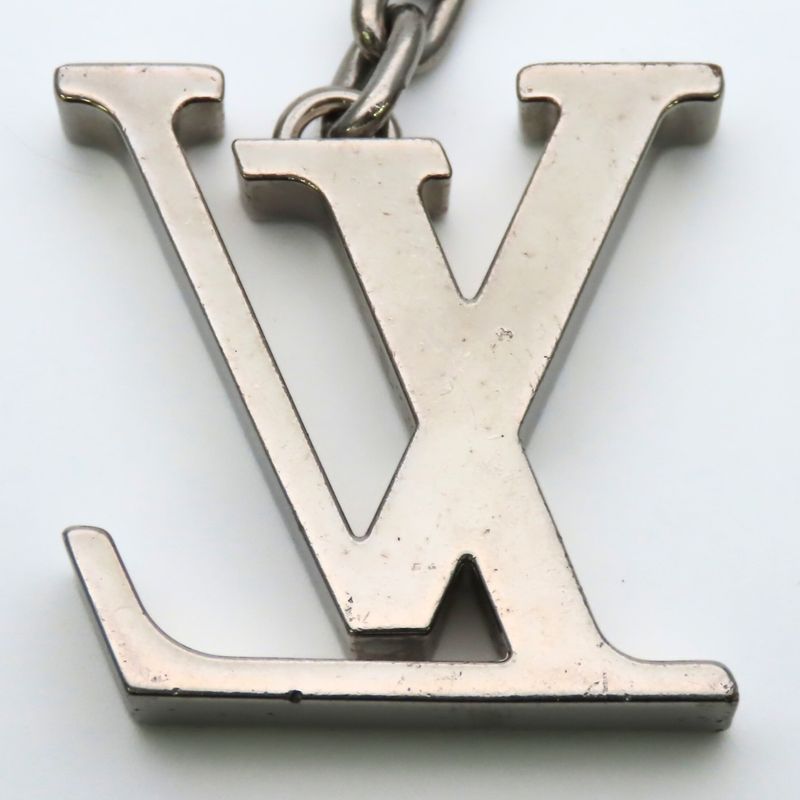 Louis Vuitton Bag Charm Porte Cles Initial LV Metal Silver Key Holder