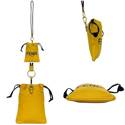 Fendi Drawstring Shoulder Bag Wearable Yellow
