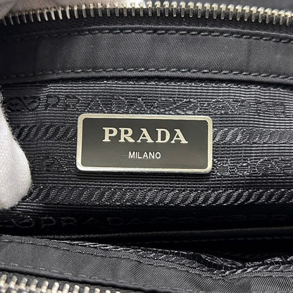 Prada Tote Chainto Black Nero Tessuto