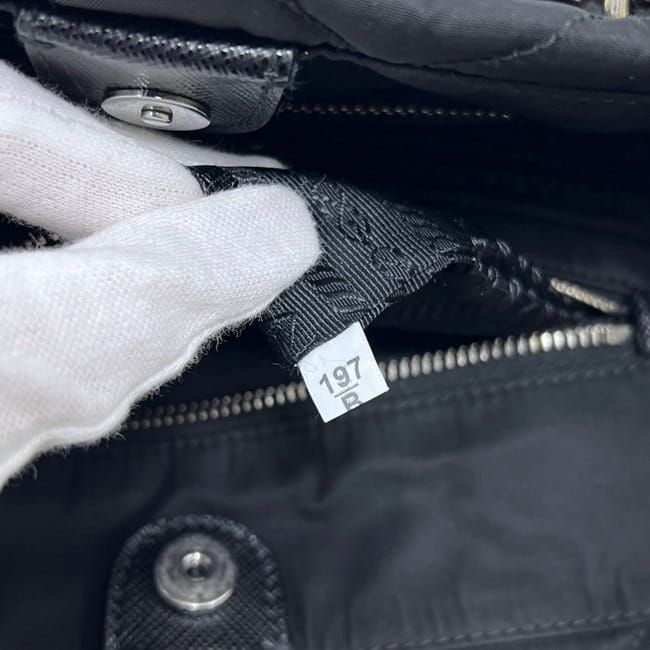 Prada Tote Chainto Black Nero Tessuto
