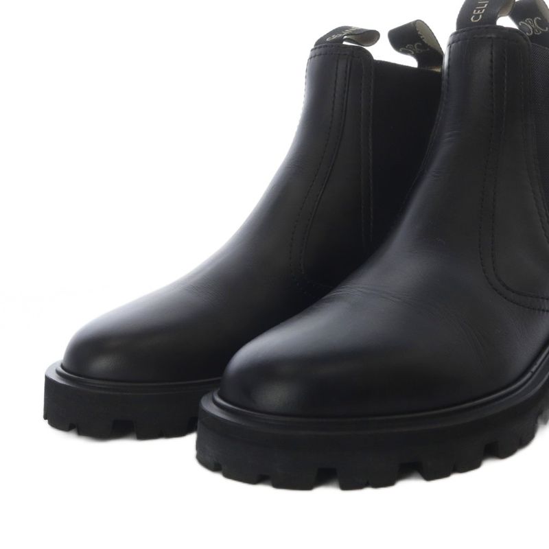 Celine Margaret Chelsea Boots Side Gore Short Flat Calfskin 36 Black
