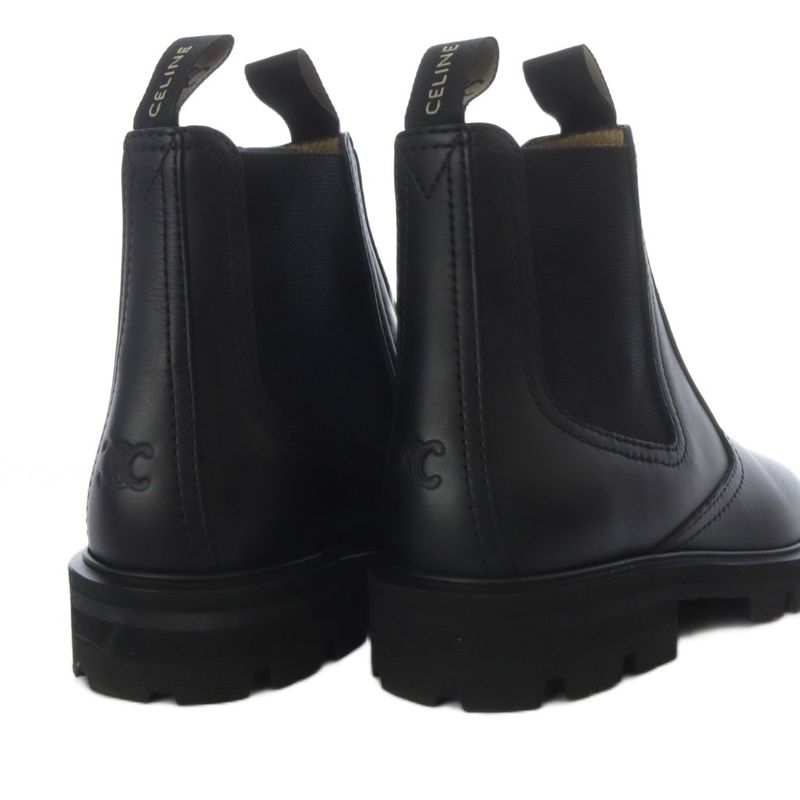 Celine Margaret Chelsea Boots Side Gore Short Flat Calfskin 36 Black