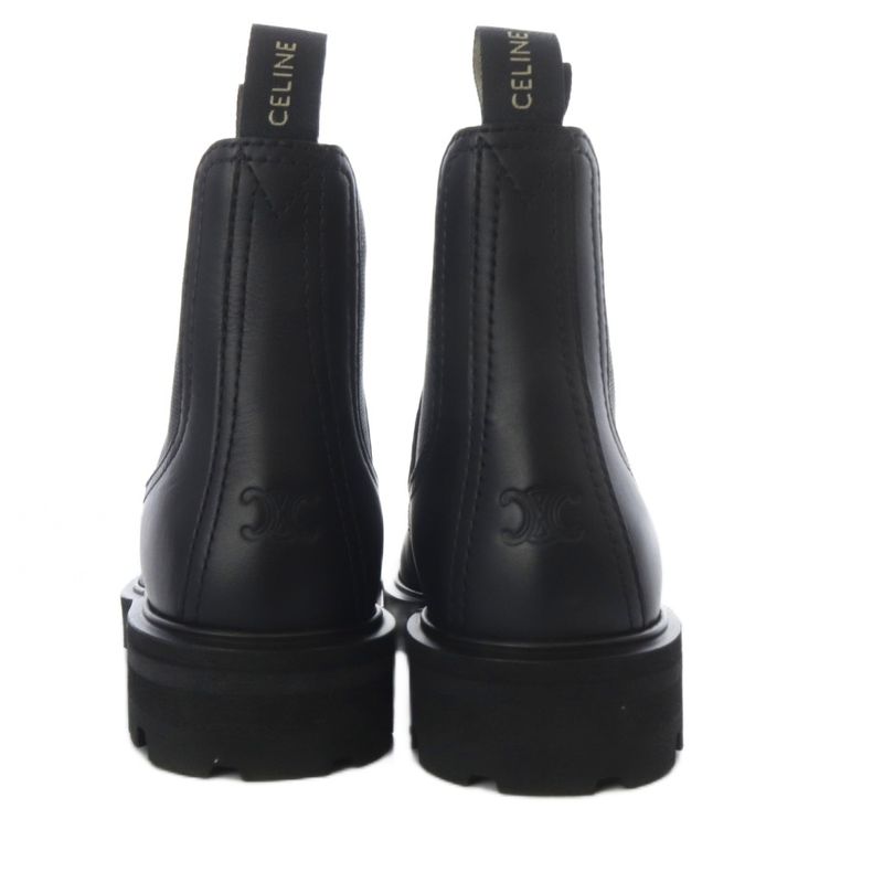 Celine Margaret Chelsea Boots Side Gore Short Flat Calfskin 36 Black