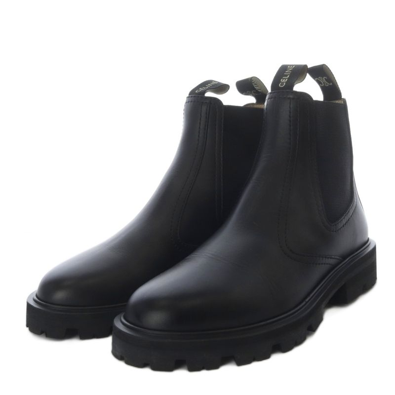 Celine Margaret Chelsea Boots Side Gore Short Flat Calfskin 36 Black
