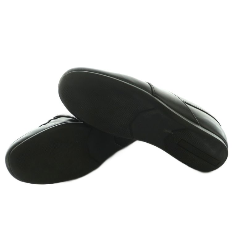Prada Brushed Leather Loafers Moccasins Cowhide 6 Black