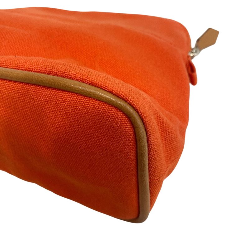 Hermes Zipper Makeup Pouch MM Bolide Vanity Cotton Orange