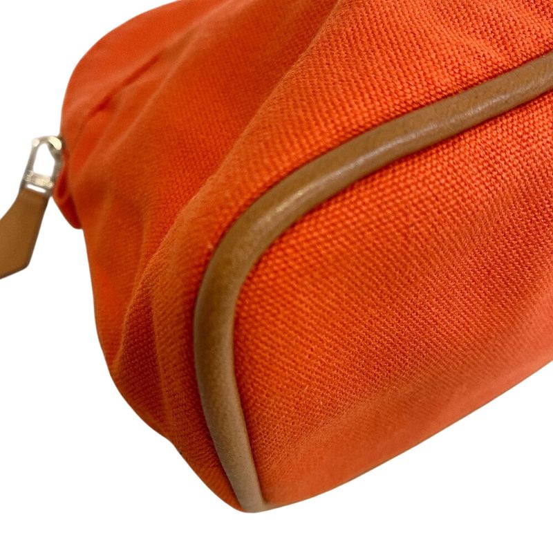 Hermes Zipper Makeup Pouch MM Bolide Vanity Cotton Orange