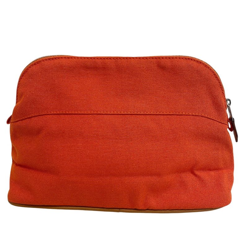 Hermes Zipper Makeup Pouch MM Bolide Vanity Cotton Orange
