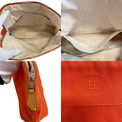 Hermes Zipper Makeup Pouch MM Bolide Vanity Cotton Orange