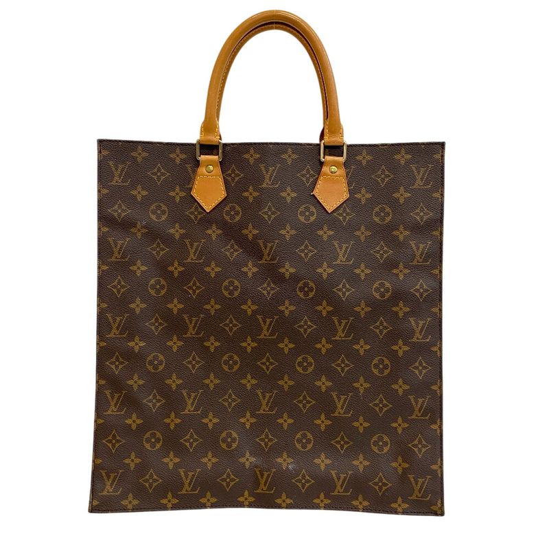 Louis Vuitton A4 Handbag Sac Plat Monogram Tote Brown