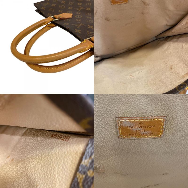 Louis Vuitton A4 Handbag Sac Plat Monogram Tote Brown