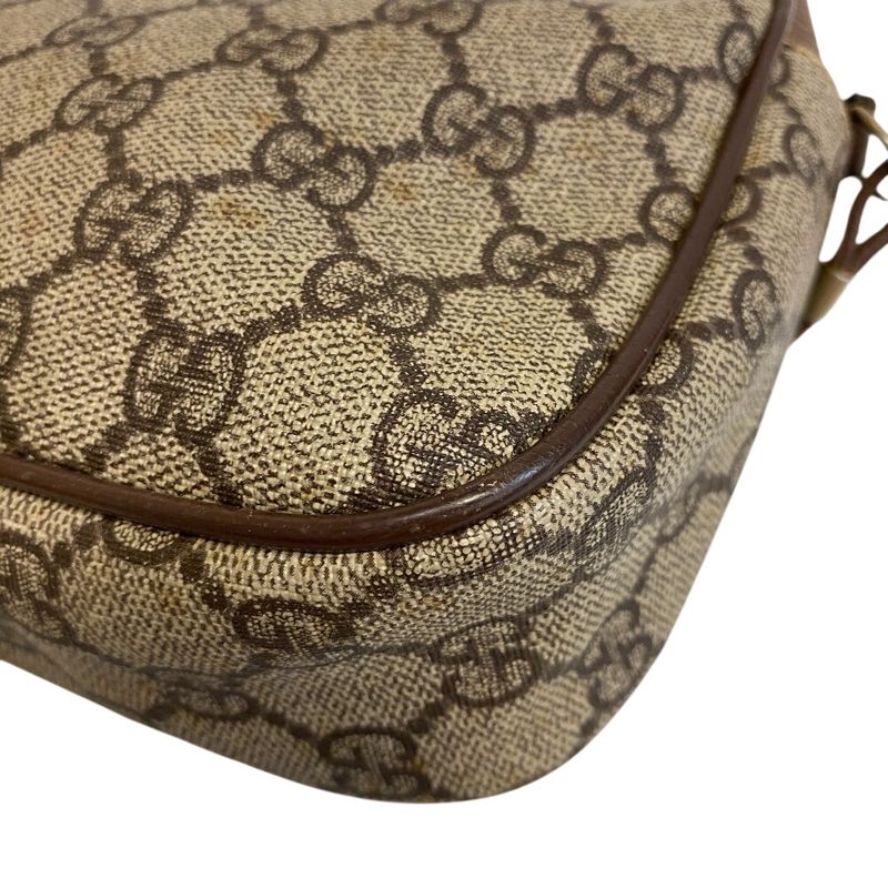 Gucci Vintage Pochette GG Pattern Shoulder Bag Brown