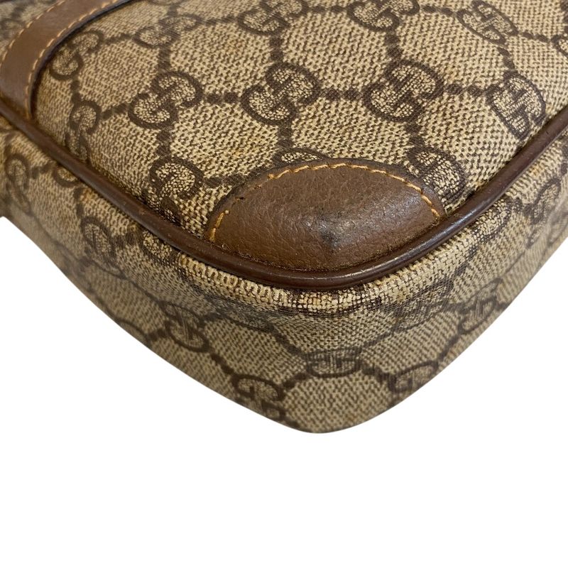 Gucci Vintage Pochette GG Pattern Shoulder Bag Brown