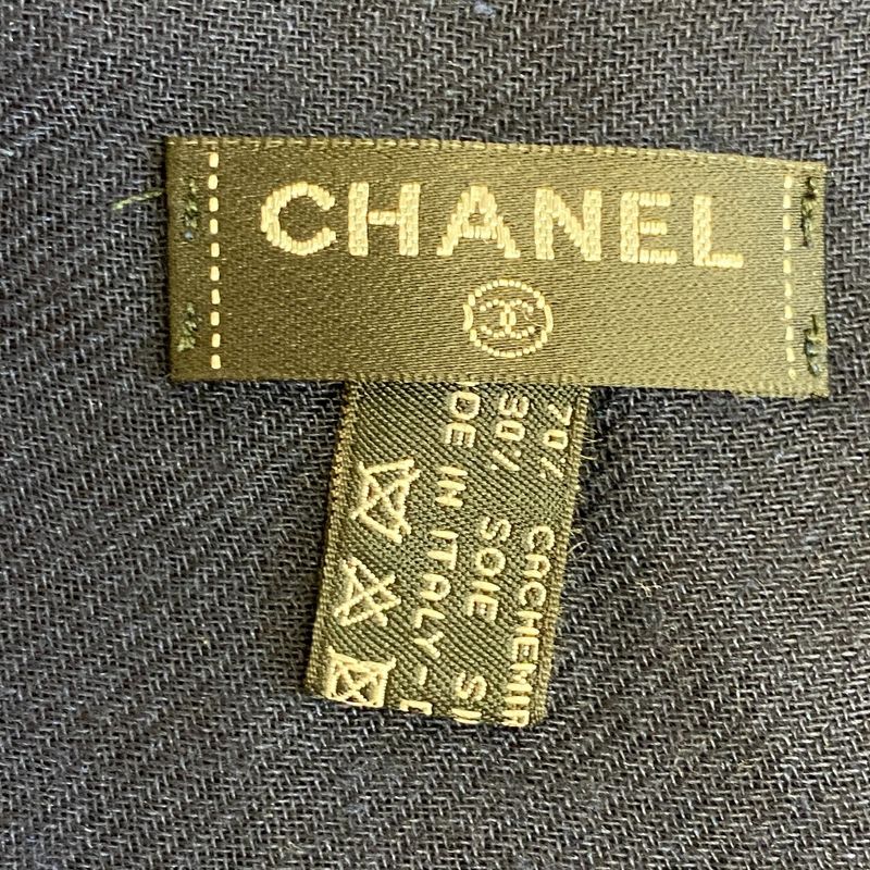 Chanel Scarf Shawl Cashmere Navy