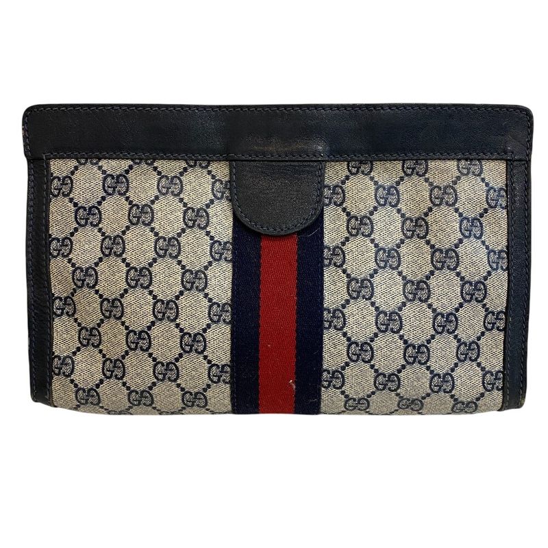 Gucci Second Makeup Pouch GG Supreme Sherry