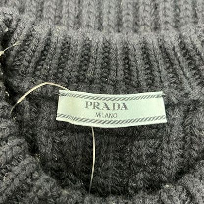 Prada Long Sleeve Sweater 36 S Dark Navy Crew