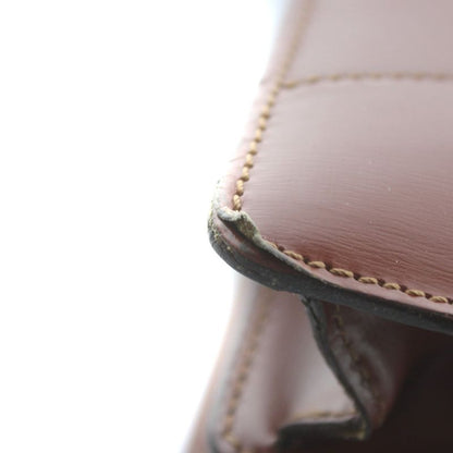 Loewe Business Briefcase Document Purse Leather Logo Gold Brown