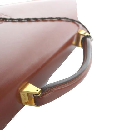 Loewe Business Briefcase Document Purse Leather Logo Gold Brown