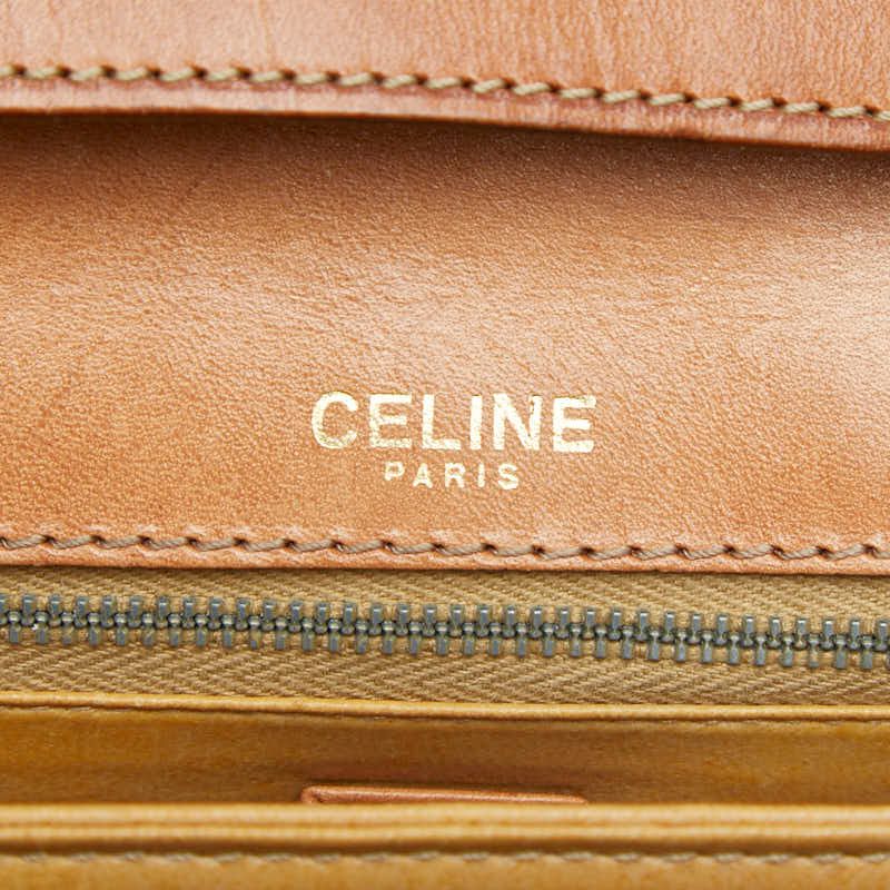 Celine Triomphe Crossbody Shoulder Bag Beige Leather