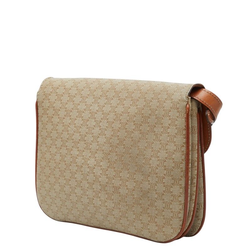 Celine Triomphe Crossbody Shoulder Bag Beige Leather