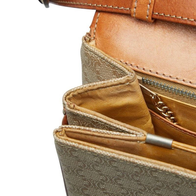 Celine Triomphe Crossbody Shoulder Bag Beige Leather