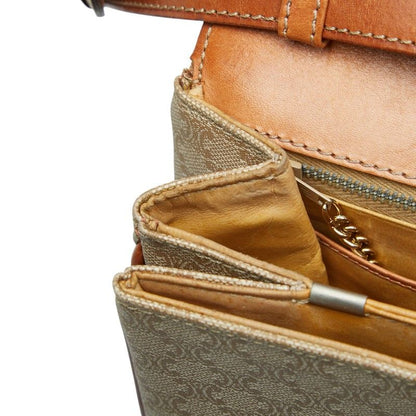 Celine Triomphe Crossbody Shoulder Bag Beige Leather