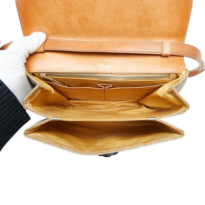 Celine Triomphe Crossbody Shoulder Bag Beige Leather