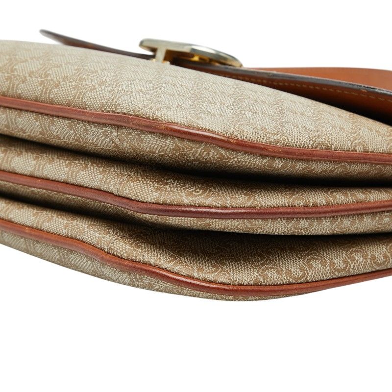Celine Triomphe Crossbody Shoulder Bag Beige Leather