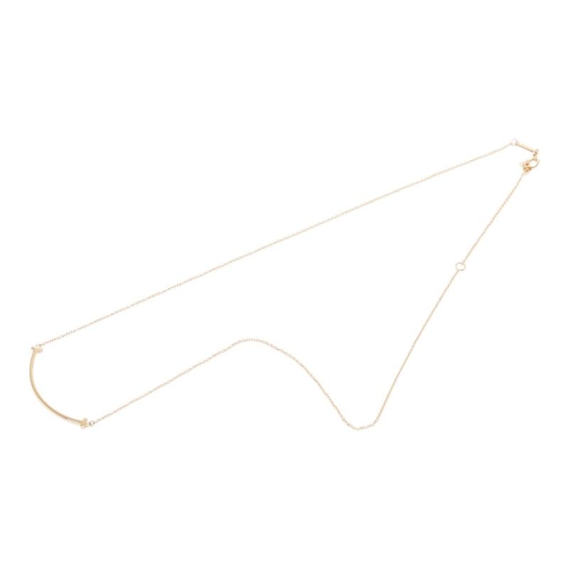 Tiffany & Co T Smile Small Pendant Necklace 18k Pink Gold