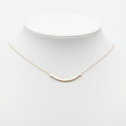 Tiffany & Co T Smile Small Pendant Necklace 18k Pink Gold